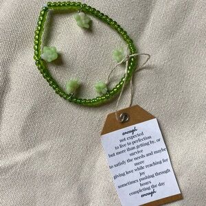 Green Handmade Succulent Charm Bracelet